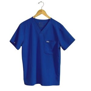FIGS Technical Collection Men's Small Royal Blue Leon Three-Pocket Scrub Top